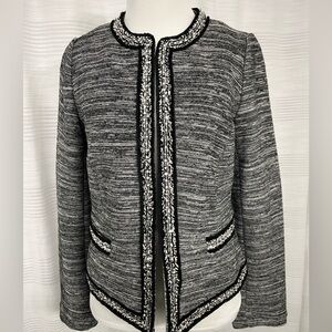 Talbots Black and White Tweed Look Jacket Size XS